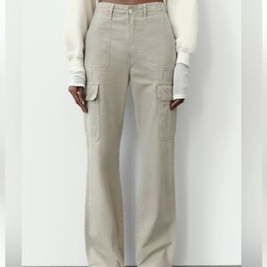 ZARA TRF STRAIGHT LEG TAN CARGO PANTS
